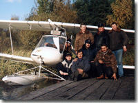 The test of Aviatika–MAI–890U with float gear, 1998. Seadrome “Dubna” TsAGI, 1998